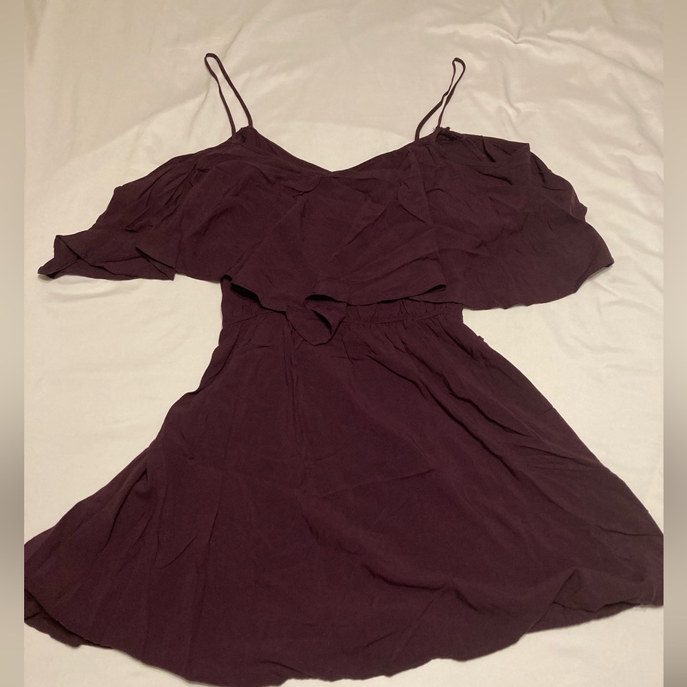 Express Off Shoulder / Flowy / Summer / Spring / Beach Deep Purple Dress -Medium